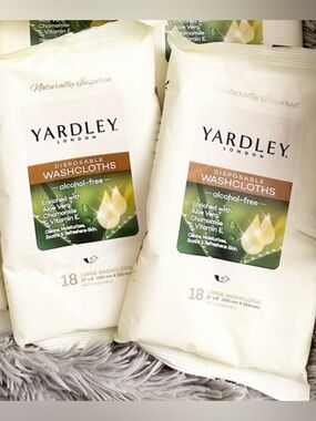 Yardley London 🌟 Lot of 2 Pack Disposable Washcloths 18 each pk/ Total 36